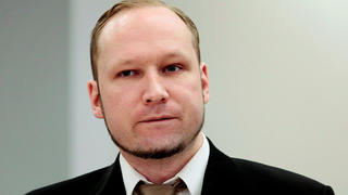 FILE PHOTO: Norwegian mass killer Anders Behring Breivik attends the second day of his murder trial in Oslo, Norway, April 17, 2012.  REUTERS/Hakon Mosvold Larsen/Pool/File Photo