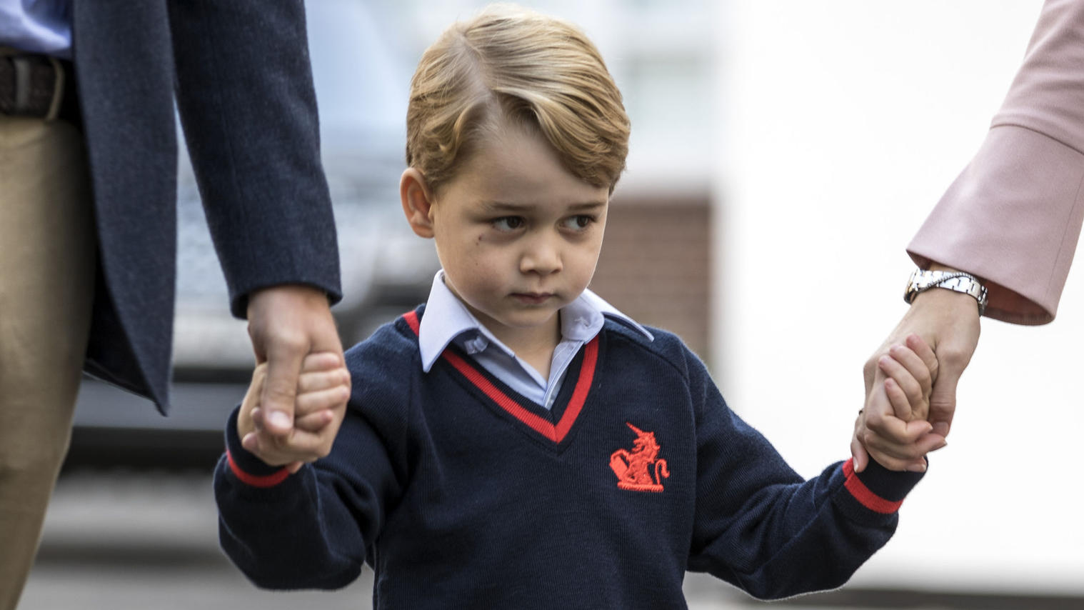 Der britische Prinz George, Sohn von Prinz William und Herzogin Kate, geht am 07.09.2017 in London (Großbritannien) zur Thomas's Battersea Schule. Für den vierjährigen kleinen Prinzen beginnt heute die Schule.