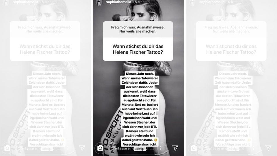 Diese Begründung postete Sophia Thomalla in ihrer Instagram-Story.