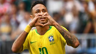 Sport - Bilder des Tages Neymar of Brazil celebrates after scoring a goal against Mexico in their Round of 16 match during the 2018 FIFA World Cup WM Weltmeisterschaft Fussball in Samara, Russia, 2 July 2018. Brazil has roared into the World Cup quarter-finals with a 2-0 victory over Mexico as Neymar shone with a goal and an assist that dumped the central Americans out at the last 16 stage for the seventh straight occasion. The PSG forward slid home in the second half and then teed up Roberto Firmino late on as the five-times champions beat an otherwise stubborn Mexico, whose World Cup began with such promise with a victory over champions Germany, but ended in familiar fashion in the first knockout round. Brazil beats Mexico 2-0 to progress as Neymar shows his brilliant best and frustrating worst PUBLICATIONxINxGERxAUTxSUIxONLY 20180703_42311  