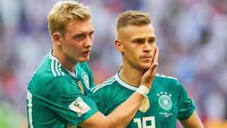 Germany - South Korea, Soccer, Kazan, June 27, 2018 Joshua KIMMICH, DFB 18 Julian BRANDT, DFB 20 sad, disappointed, angry, Emotions, disappointment, frustration, frustrated, sadness, desperate, despair, GERMANY - KOREA REPUBLIC FIFA World Cup WM Weltmeisterschaft Fussball 2018 RUSSIA, Group F, Season 2018/2019, June 27, 2018 Stadium K a z a n - A r e n a in Kazan, Russia. Photo: MAGICS / Peter Schatz  