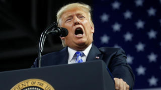 U.S. President Donald Trump speaks at a Make America Great Again rally at the Civic Center in Charleston, West Virginia, U.S., August 21, 2018. Picture taken August 21, 2018. REUTERS/Leah Millis