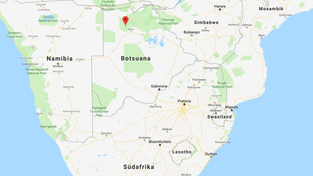 Google Maps-Übersicht über den Süden Afrikas