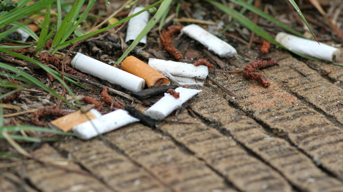 Zigarettenkippen sind ein großes Umweltproblem.