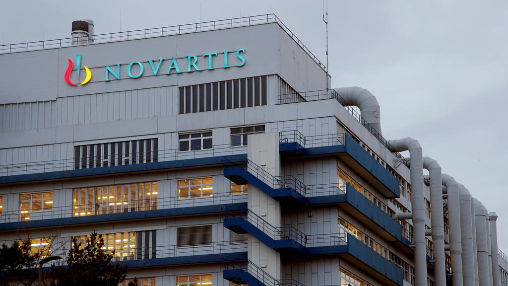 FILE PHOTO: Logo of Swiss drugmaker Novartis is seen at its branch in Schweizerhalle near Basel, Switzerland, March 29, 2018. REUTERS/Arnd Wiegmann/File Photo GLOBAL BUSINESS WEEK AHEAD