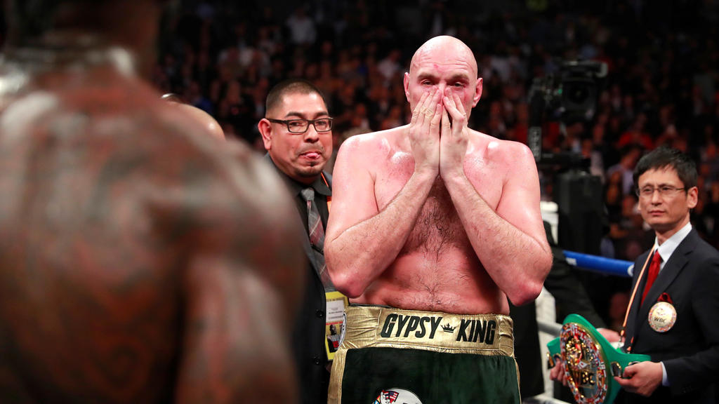 Boxing - Deontay Wilder v Tyson Fury - WBC World Heavyweight Title - Staples Centre, Los Angeles, United States - December 1, 2018 Tyson Fury reacts after the fight Action Images via Reuters/Andrew Couldridge