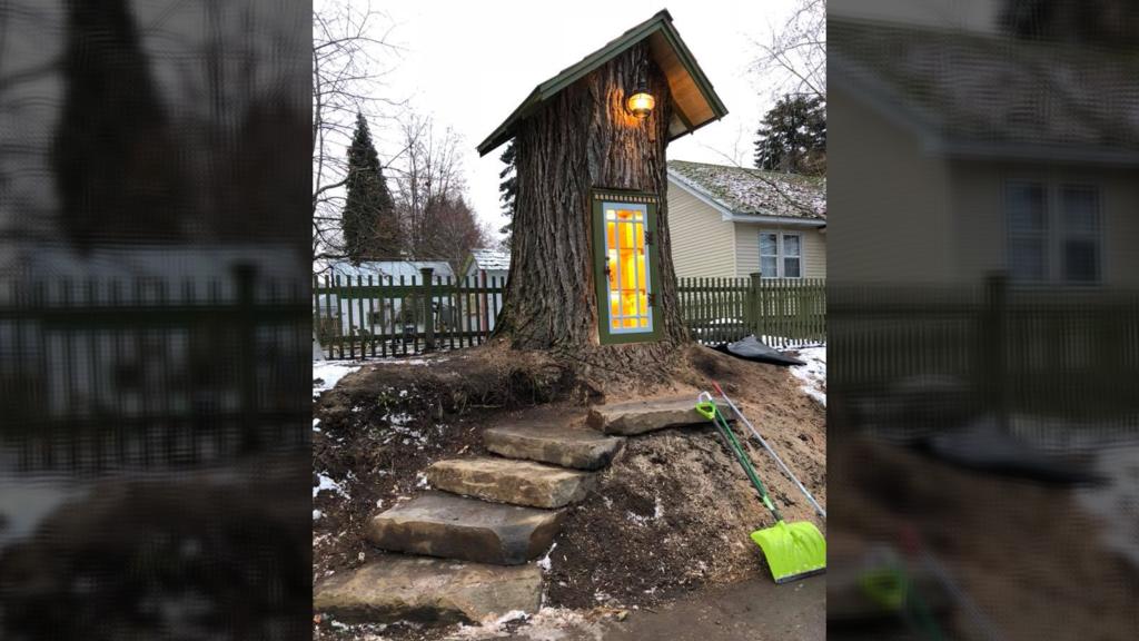 Die Bibliothek im alten Baumstumpf