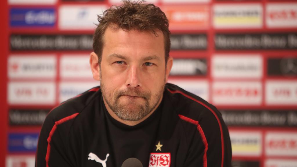 VfB Stuttgart Pressekonferenz Markus Weinzierl 31.01.2019 Deutschland Fußball Bundesliga Saison 2018/2019 VFB Stuttgart Pressekonferenz vor dem Spiel gegen SC Freiburg mit Trainer Markus Weinzierl. Foto Herbert Rudel. *** VfB Stuttgart Press conferen