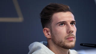 WOLFSBURG, GERMANY - MARCH 22: Leon Goretzka of the Germany National Team attends a press conference on March 22, 2019 in Wolfsburg, Germany. (Photo by Ronny Hartmann/Bongarts/Getty Images)