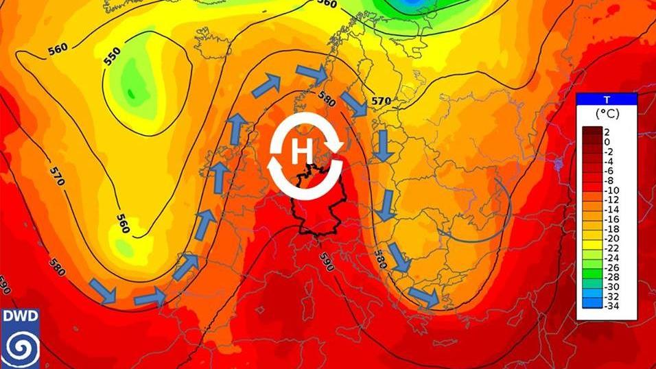 Die derzeitige Omega-Wetterlage bringt eiskalte Winterluft aus Sibirien