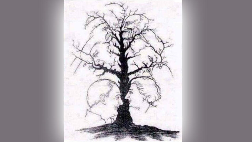 Suchbild: Baum mit Gesichtern