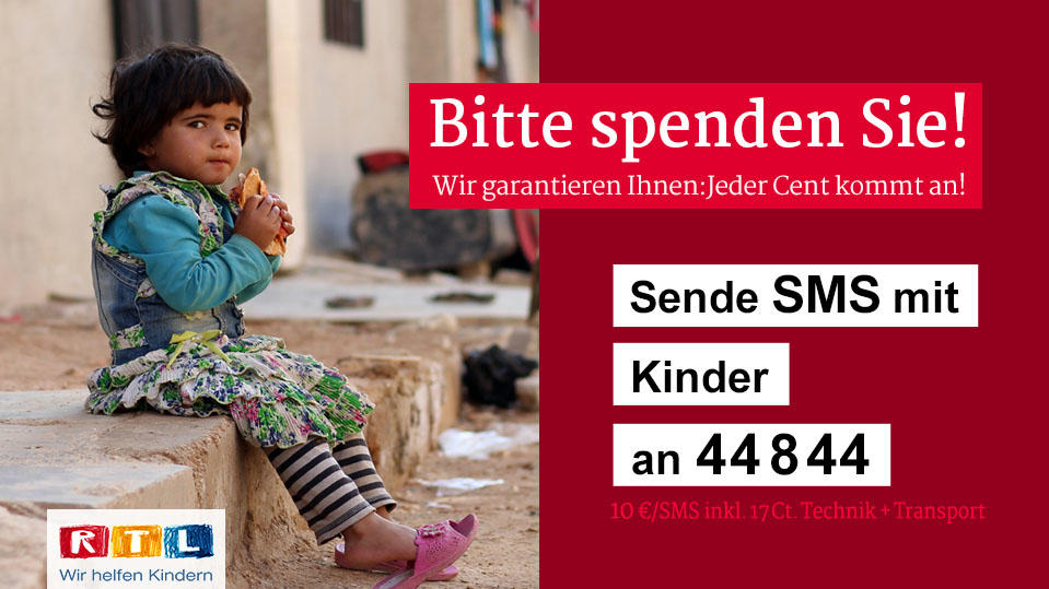 Spendentafel "RTL - Wir helfen Kindern"