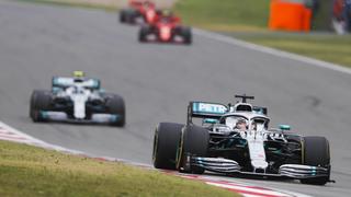 2019 Chinese GP SHANGHAI INTERNATIONAL CIRCUIT, CHINA - APRIL 14: Lewis Hamilton, Mercedes AMG F1 W10 leads Valtteri Bottas, Mercedes AMG W10 during the Chinese GP at Shanghai International Circuit on April 14, 2019 in Shanghai International Circuit, China. (Photo by Steven Tee / LAT Images) Images) PUBLICATIONxINxGERxSUIxAUTxHUNxONLY _1ST7621  