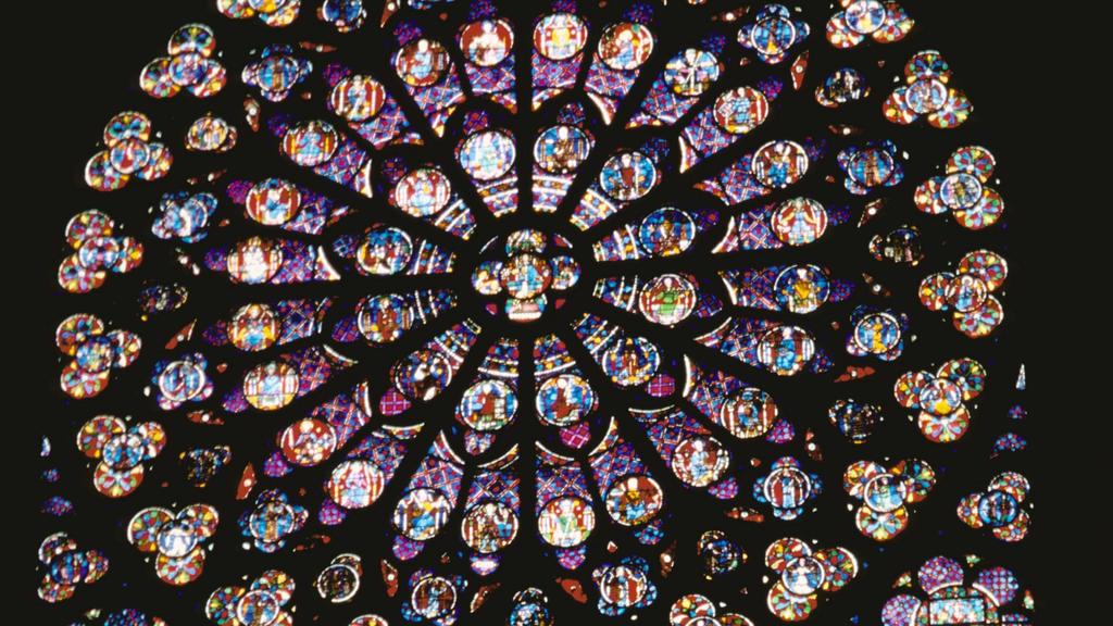 Das südliche Rosenfenster der Kathedrale 'Notre Dame' in Paris, aufgenommen 2001. | Verwendung weltweit