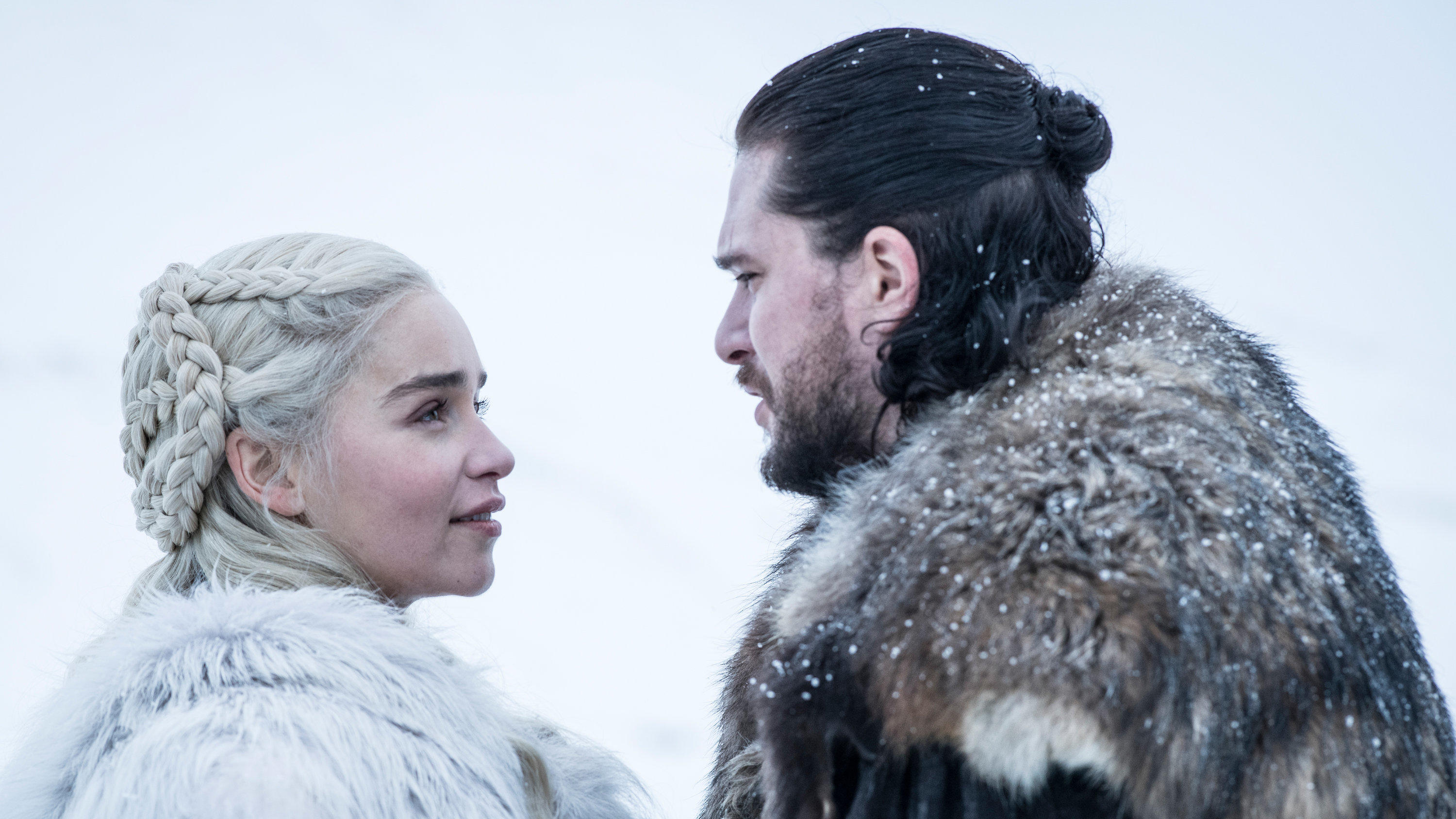 Emilia Clarke als Daenerys Targaryen und Kit Harington als Jon Snow in der achten Staffel von "Game of Thrones".