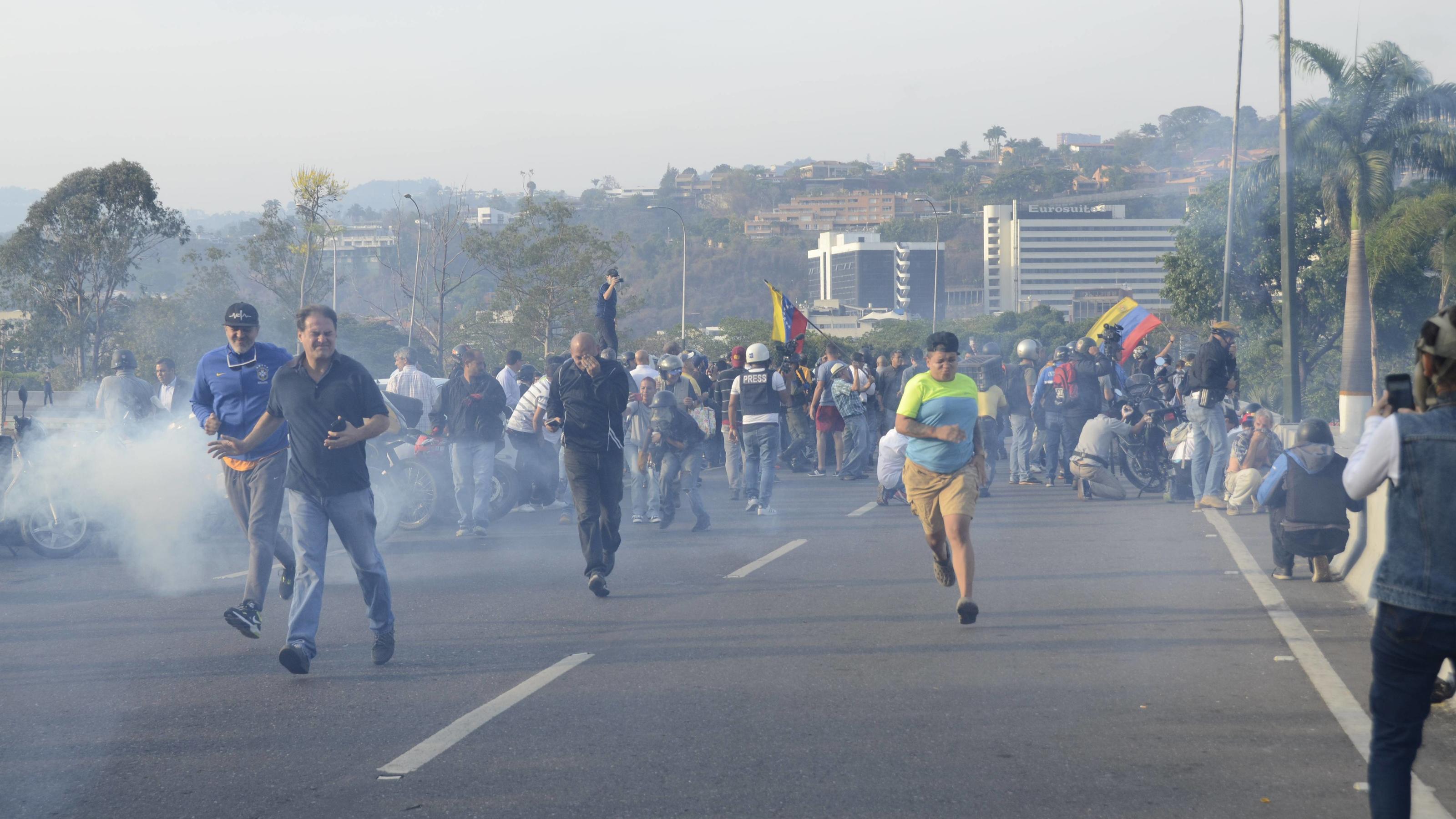 Demonstrationen in Venezuelas Hauptstadt Caracas.