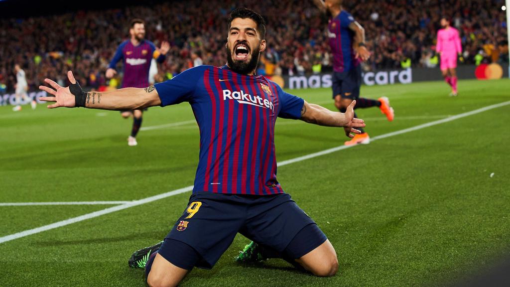 Sport Bilder des Tages FC Barcelona Barca s Luis Suarez jubilates a goal during the UEFA Champions League first leg semifinal match between FC Barcelona and Liverpool in Barcelona, Catalonia, Spain, 01 May 2019. Barcelona - Liverpool !ACHTUNG: NUR RE