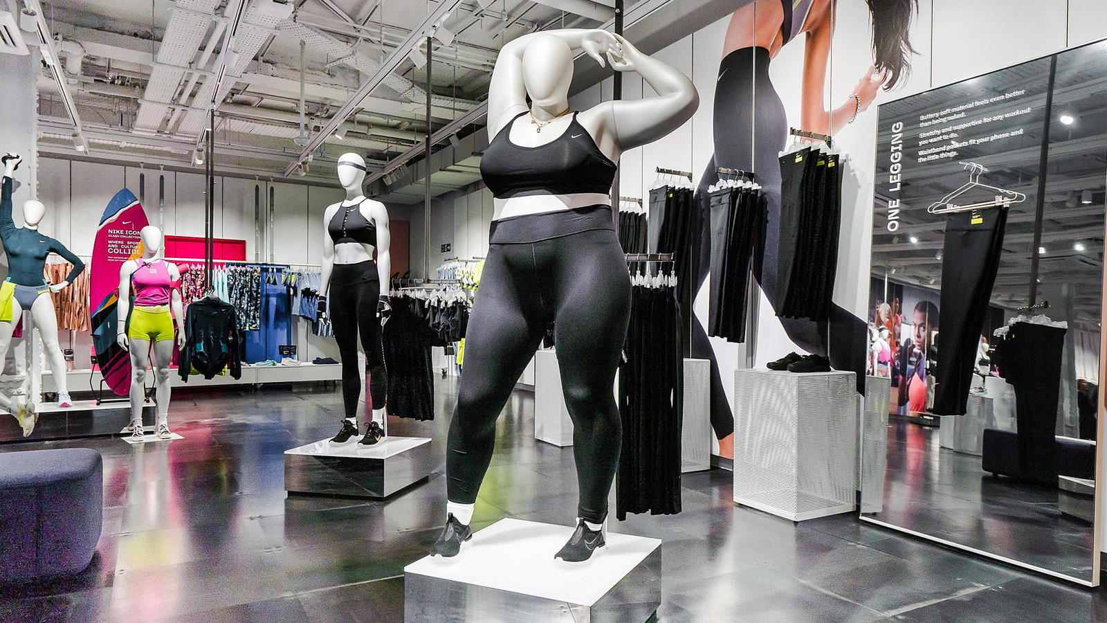 Foto aus dem Londoner Flagshipstore in der Oxford Street. Bei Nike sollen größere Größen mehr Sichtbarkeit erfahren.