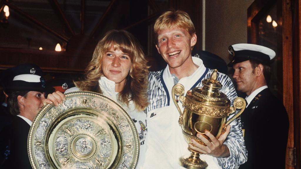 Steffi Graf und Boris Becker kennen sich schon lange. Hier: Wimbledon-Sieger 1989.