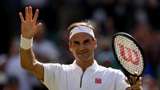 LONDON, ENGLAND - JULY 04: Roger Federer attends day four of the Wimbledon Tennis Championships at All England Lawn Tennis and Croquet Club on July 04, 2019 in London, England. ...People: Roger Federer. Tennis 2019: Wimbledon PUBLICATIONxINxGERxSUIxAUTxONLY - ZUMAs214 20190704_zba_s214_042 Copyright: xSMGx  