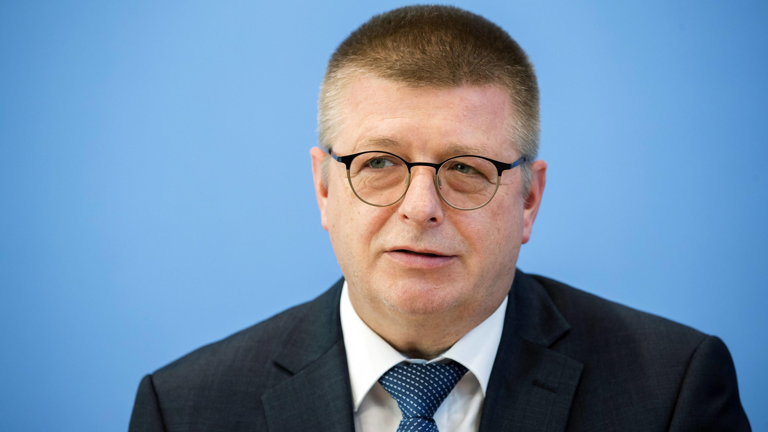 June 27, 2019 - Berlin, Germany - President of German Office for the Protection of the Constitution (Bundesamt fuer Verfassungsschutz) Thomas Haldenwang is pictured during the presentation of Annual Report 2018 of his Office at the Bundespressekonfer