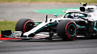 NORTHAMPTON, ENGLAND - JULY 13: Valtteri Bottas driving the (77) Mercedes AMG Petronas F1 Team Mercedes W10 on track during final practice for the F1 Grand Prix of Great Britain at Silverstone on July 13, 2019 in Northampton, England. (Photo by Bryn Lennon/Getty Images)