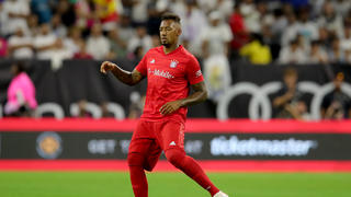 HOUSTON, TEXAS - JULY 20: Jerome Boateng of Bayern Muenchen runs with the ball during the International Champions Cup match between Bayern Muenchen and Real Madrid in the 2019 International Champions Cup at NRG Stadium on July 20, 2019 in Houston, Texas.  (Photo by Alexander Hassenstein/Bongarts/Getty Images)