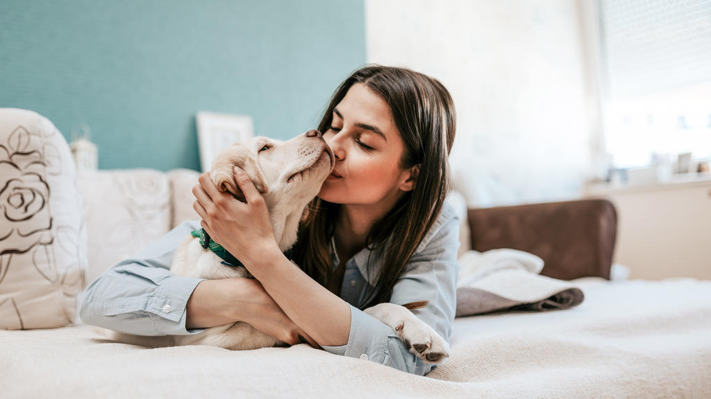 Frau mit Hund