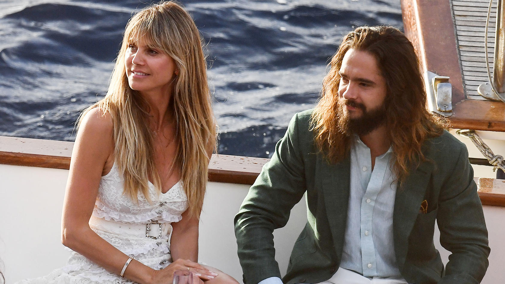 Heidi Klum and Tom Kaulitz are seen on a boat ahead their wedding on August 02, 2019 in Capri, Italy.Pictured: Heidi Klum and Tom KaulitzRef: SPL5107292 020819 NON-EXCLUSIVEPicture by: SplashNews.comSplash News and PicturesLos Angeles: 310-821-2666Ne