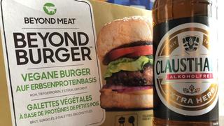 Fleischersatz für Burger und alkoholfreies Bier