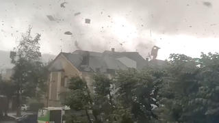 A tornado is seen in Petange, Luxembourg, August 9, 2019, in this still image obtained from social media video. YVES REIFF via REUTERS. ATTENTION EDITORS - THIS IMAGE HAS BEEN SUPPLIED BY A THIRD PARTY. MANDATORY CREDIT. NO RESALES. NO ARCHIVES.