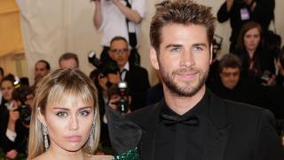 Miley Cyrus and Liam Hemsworth arrive on the red carpet at The Metropolitan Museum of Art s Costume Institute Benefit Camp: Notes on Fashion at Metropolitan Museum of Art in New York City on May 6, 2019. PUBLICATIONxINxGERxSUIxAUTxHUNxONLY NYP20190506310 JOHNxANGELILLO  