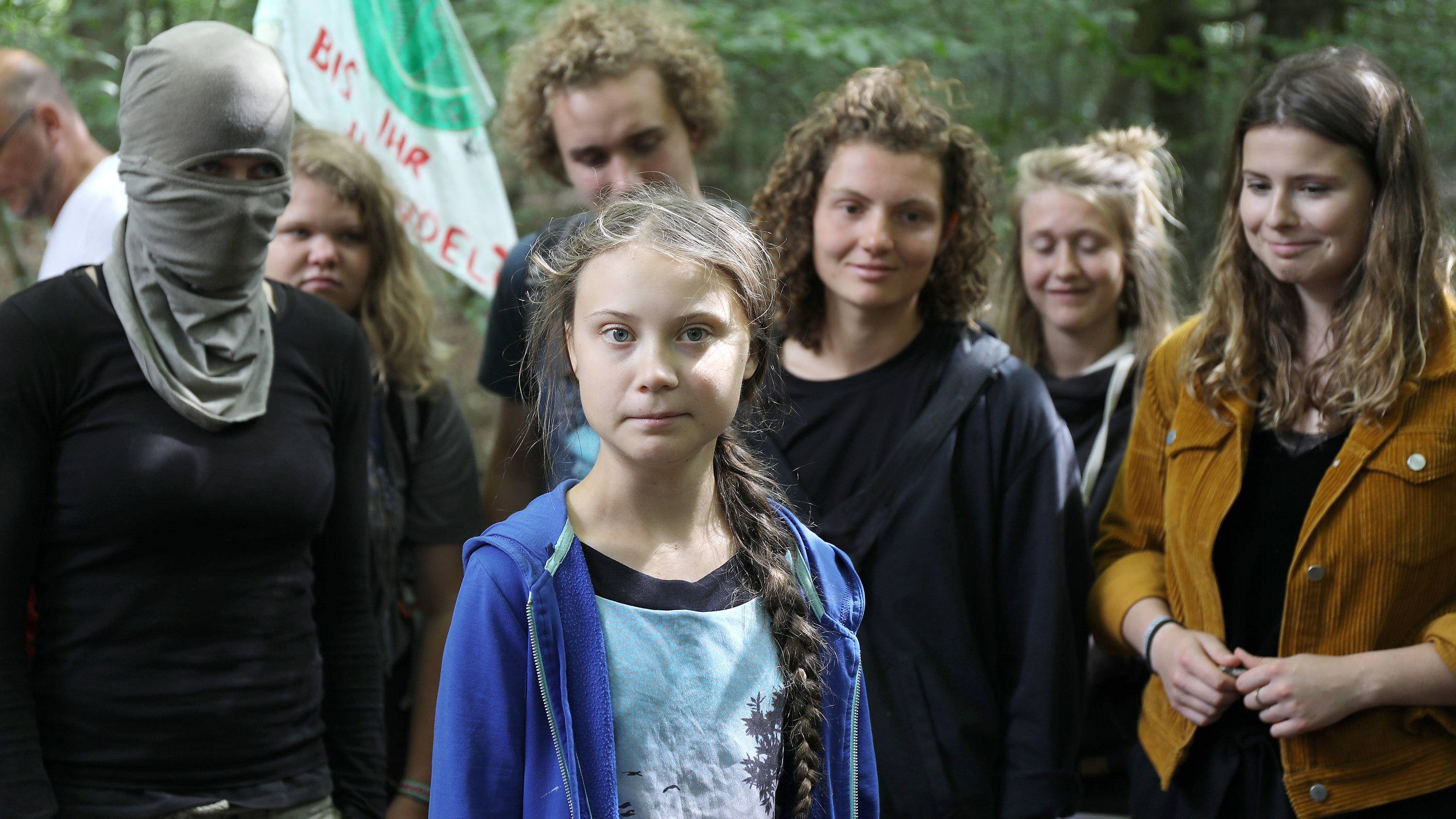 Greta Thunberg besuchte im August 2019 den Hambacher Forst.