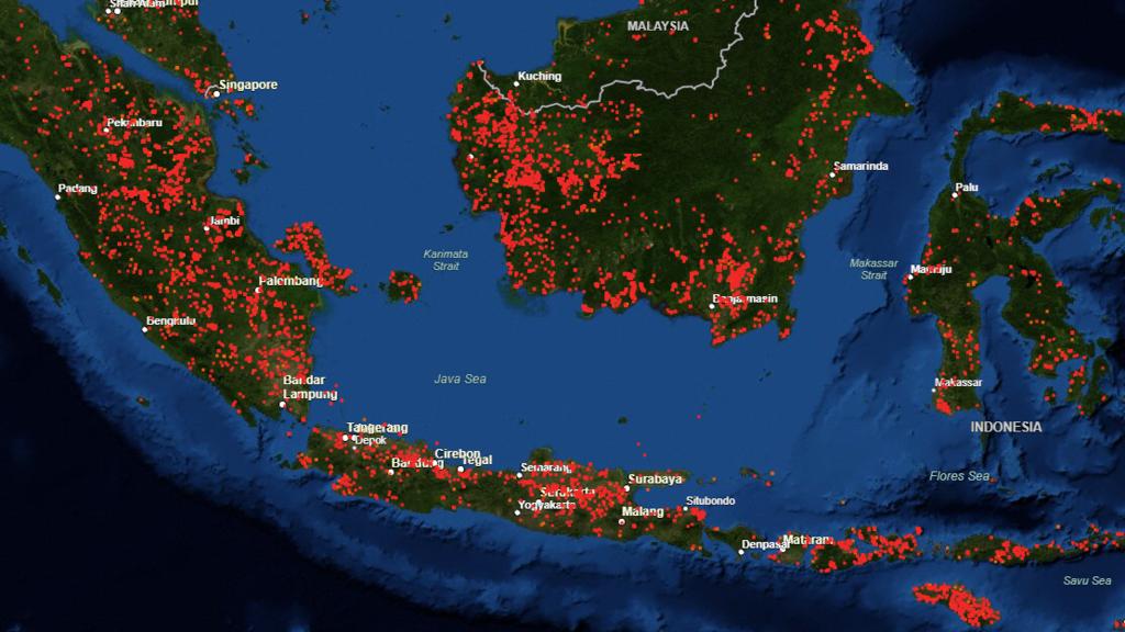 So viele Brände wurden innerhalb der vergangenen sieben Tage in Indonesien registriert.