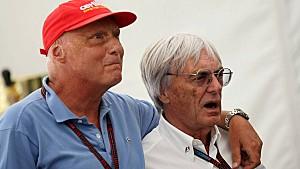 25.08.2007 Istanbul, Turkey, Niki Lauda (AUT), Former F1 world champion and RTL TV pundit with Bernie Ecclestone (GBR) - Formula 1 World Championship, Rd 12, Turkish Grand Prix, Saturday - www.xpb.cc, EMail: info@xpb.cc - copy of publication required for printed pictures. Every used picture is fee-liable. © Copyright: Batchelor / xpb.cc