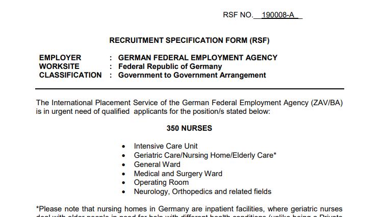 Mit Anzeigen wie dieser sucht die Agentur für Arbeit Fachkräfte im Ausland.