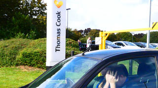 Thomas Cook, the travel and holiday firm has collapsed this morning, and the task to repatriate 150,000 people back to the UK starts today and has been described as the country's largest peacetime repatriation called Operation Matterhorn.People were visibly upset upon leaving the Thomas Cook headquarters, Peterborough, Cambridgeshire, UK on September 23, 2019.Pictured: Thomas Cook headquartersRef: SPL5117954 230919 NON-EXCLUSIVEPicture by: SplashNews.comSplash News and PicturesLos Angeles: 310-821-2666New York: 212-619-2666London: +44 (0)20 7644 7656Berlin: +49 175 3764 166photodesk@splashnews.comWorld Rights, 