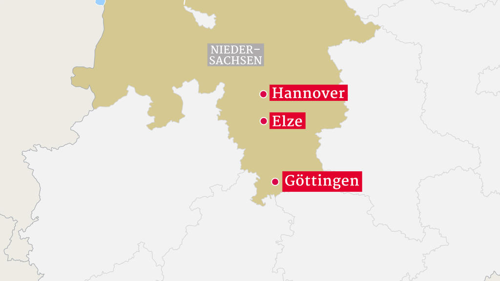Orte, an denen der mutmaßliche Frauen-Mörder Frank Naaß gesehen wurde. Als Referenz: Niedersachsens Landeshauptstadt Hannover