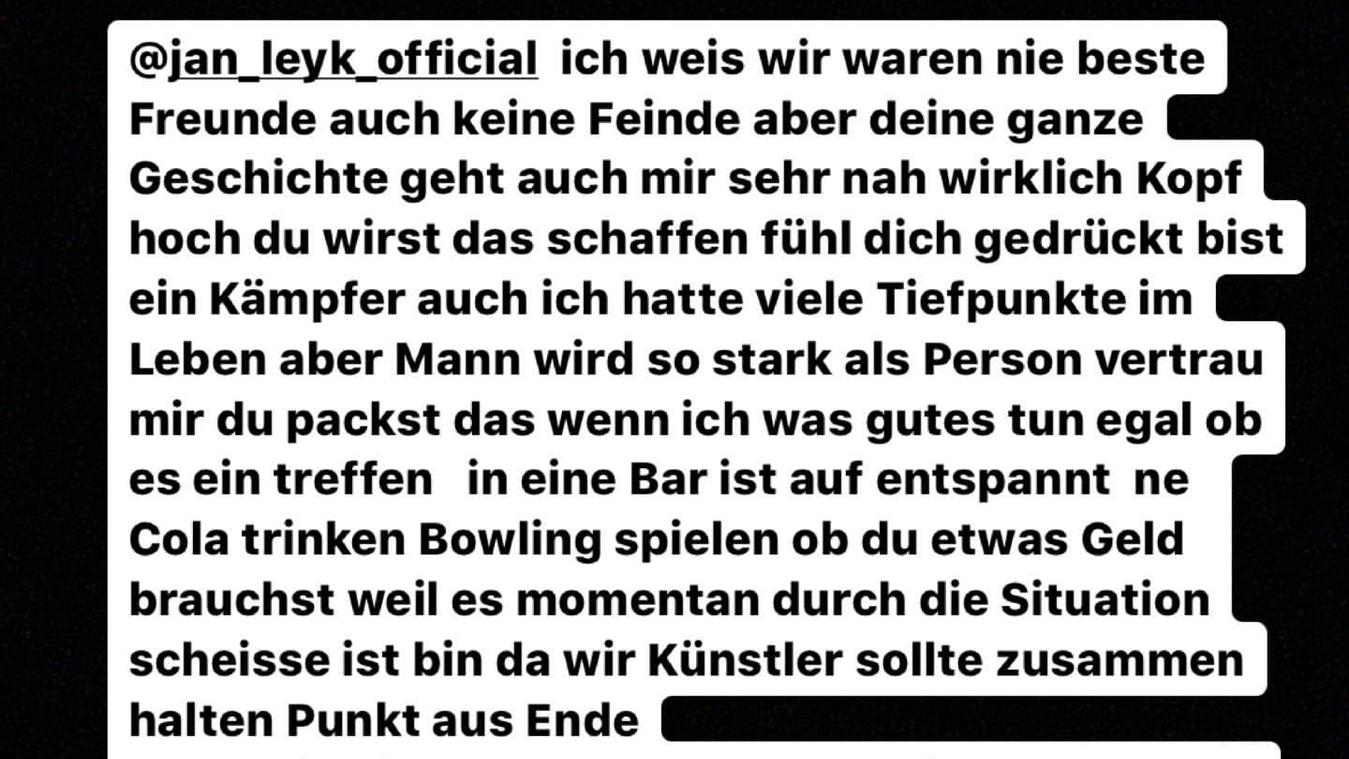 Pietro Lombardis Worte an Jan Leyk