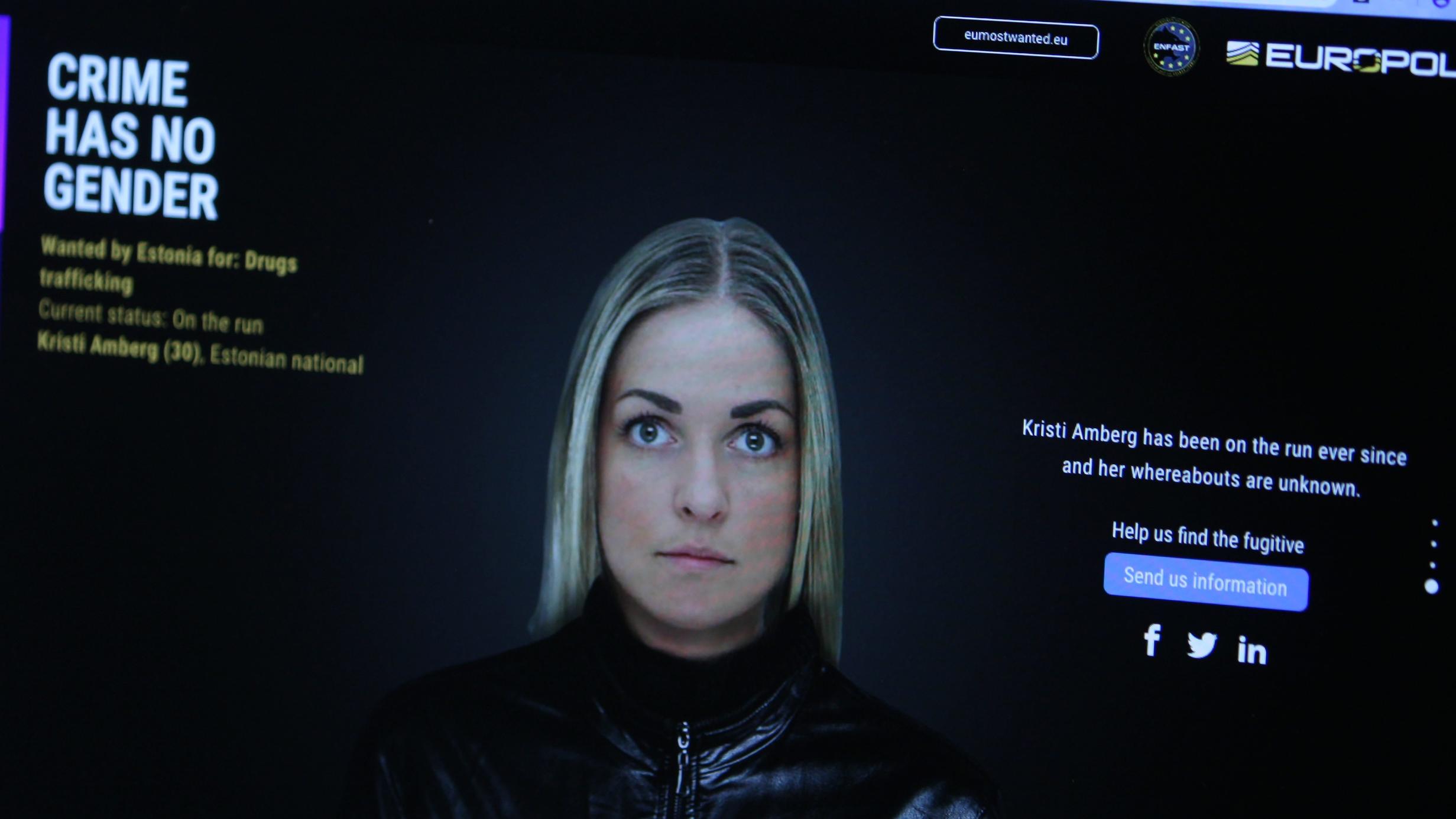 In this photo illustration - The Europol website on October 18, 2019 in Amsterdam,Netherlands. The European police organization Europol with your headquarters in The Hague has launched a site with the most wanted women in 21 different countries in Eu