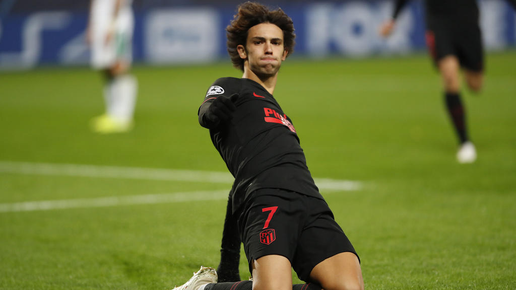 Partido de Champions League disputado entre Lokomotiv y Atletico. En la imagen, Joao Felix celebra el primer tanto. Champions League match played between Lokomotiv and Atletico. In this picture, Joao Felix celebrates the first goal. PUBLICATIONxINxG