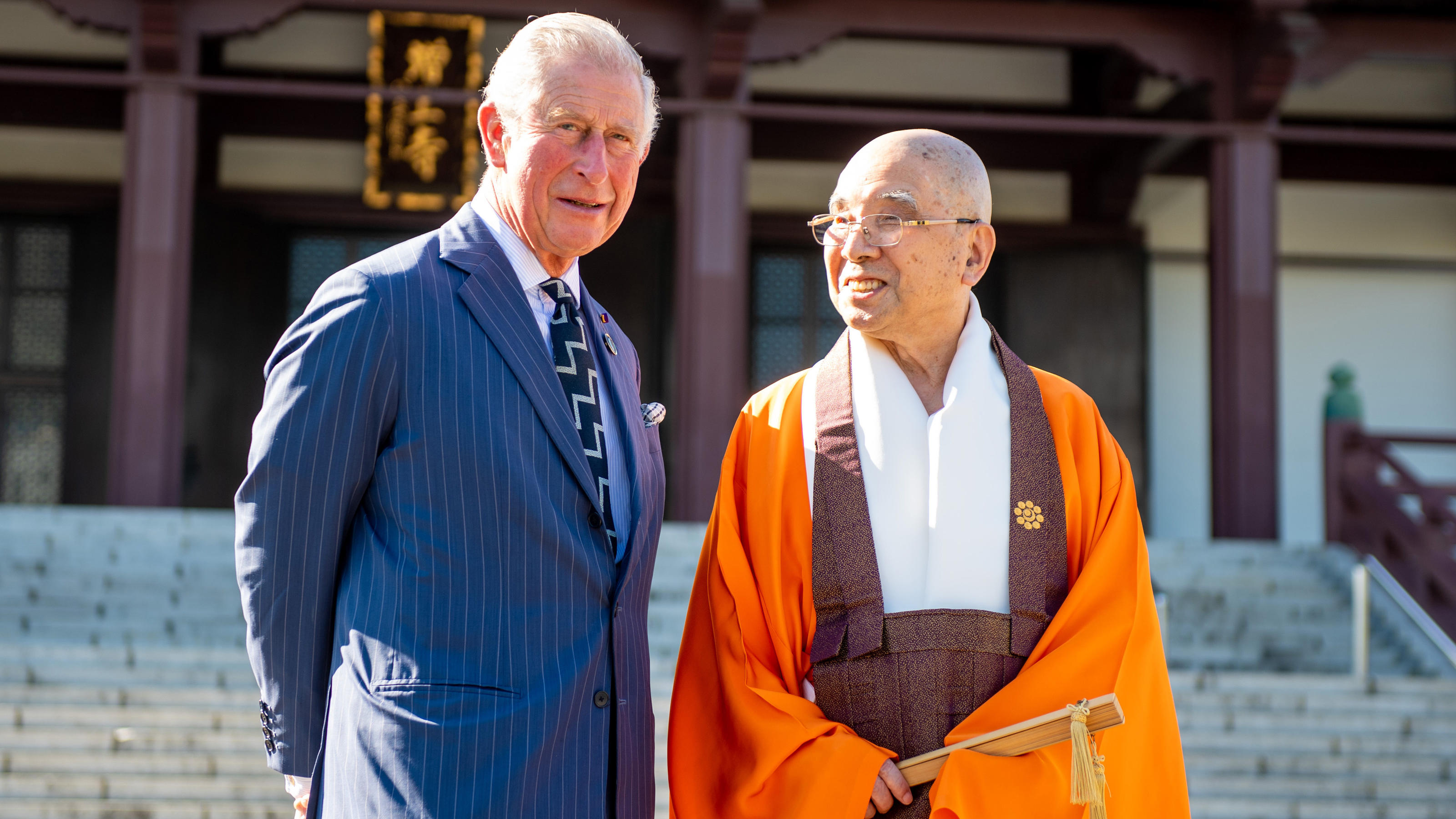 October 23, 2019, Tokyo, Japan: Prince Charles, Prince of Wales visits Zojoji Temple in Tokyo, Japan..Featuring: Prince Charles, Prince of Wales.Where: Tokyo, Japan.When: 23 Oct 2019.Credit: Dutch Press PhotoCover Images..NOT AVAILABLE FOR PUBLICATI