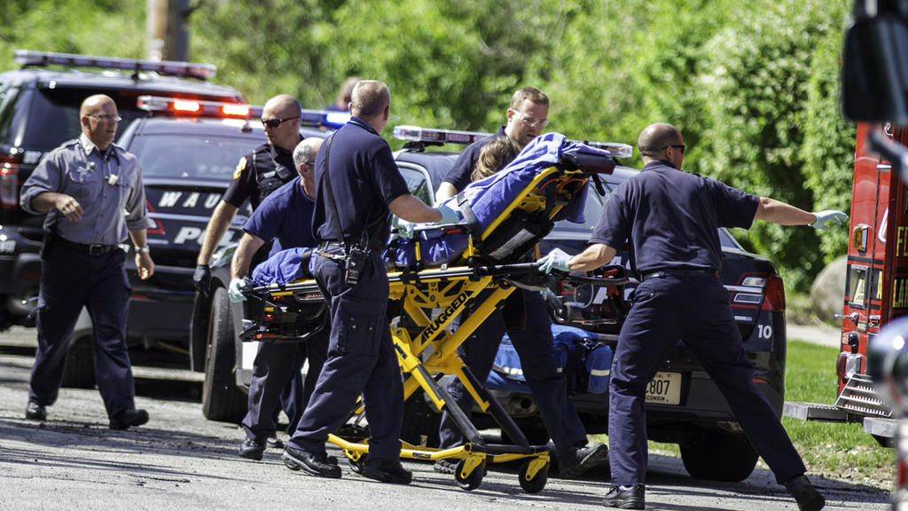 FILE - In this May 31, 2014 file photo, rescue workers take 12-year-old stabbing victim Payton Leutner to an ambulance in Waukesha, Wis. A Wisconsin state appeals court ruled July 27, 2016, that the two girls accused of trying to kill Leutner in an a