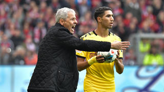  05.10.2019, xblx, Fussball 1.Bundesliga, SC Freiburg - Borussia Dortmund emspor, v.l. Trainer Lucien Favre Borussia Dortmund, Achraf Hakimi Borussia Dortmund DFL/DFB REGULATIONS PROHIBIT ANY USE OF PHOTOGRAPHS as IMAGE SEQUENCES and/or QUASI-VIDEO Freiburg  05 10 2019, xblx, Football 1 Bundesliga, SC Freiburg Borussia Dortmund emspor, v l Coach Lucien Favre Borussia Dortmund , Achraf Hakimi Borussia Dortmund DFL DFB REGULATIONS PROHIBIT ANY USE OF PHOTOGRAPHS as IMAGE SEQUENCES and or QUASI VIDEO Freiburg
