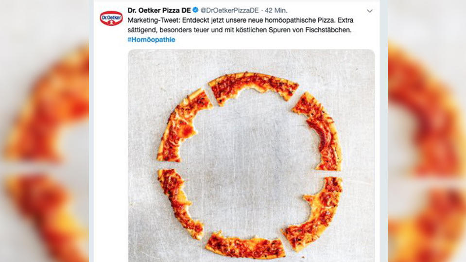 Homoopathie Fans Sauer Dr Oetker Loscht Pizza Werbung