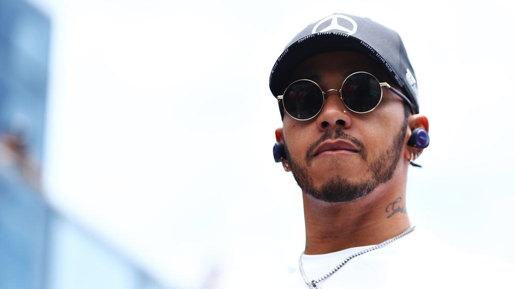 SAO PAULO, BRAZIL - NOVEMBER 17: Lewis Hamilton of Great Britain and Mercedes GP, looks on, on the drivers parade before the F1 Grand Prix of Brazil at Autodromo Jose Carlos Pace on November 17, 2019 in Sao Paulo, Brazil. (Photo by Mark Thompson/Gett
