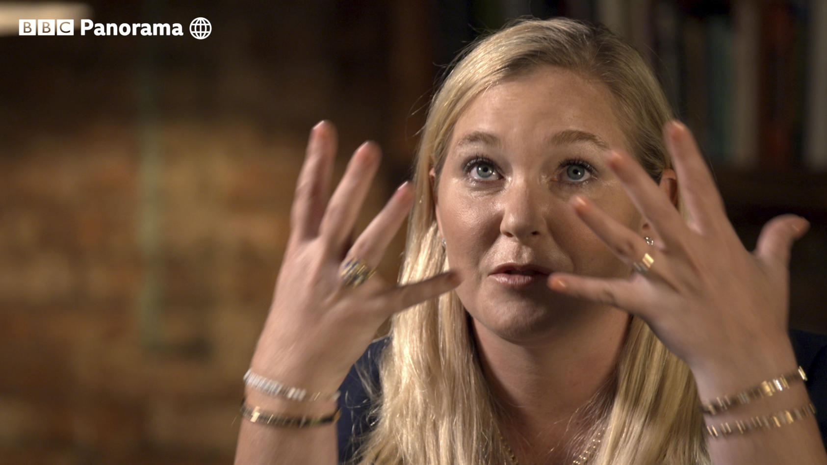 HANDOUT - 02.12.2019, ---: Nur zur Verwendung innerhalb von 48 Stunden - Dieses Videostandbild der BBC zeigt Virginia Roberts Giuffre während eines Interviews mit dem Fernsehsender. Giuffre schildert in dem BBC-Interview, sie sei drei Mal zum Sex mit