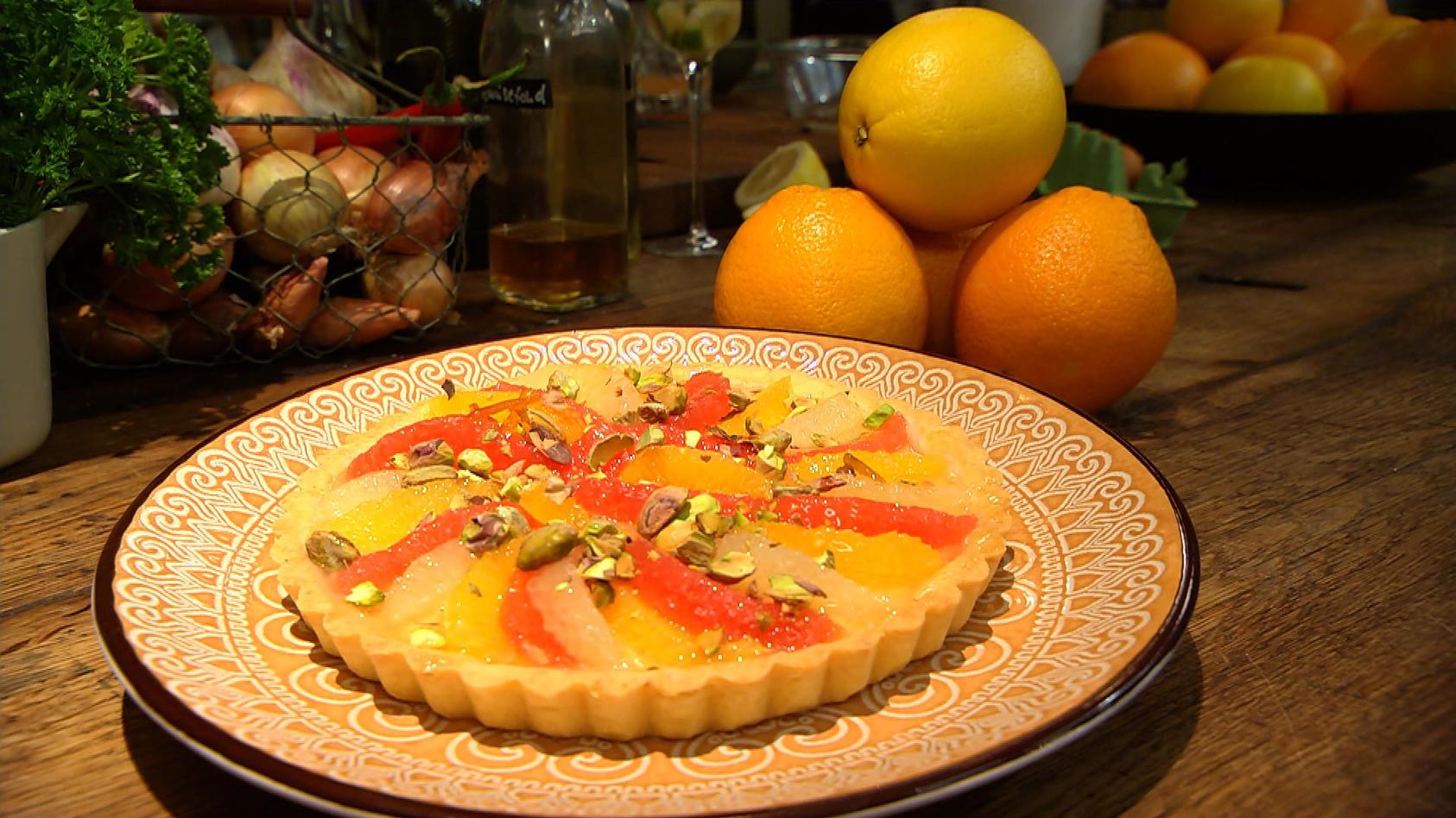 Orangen-Grapefruit-Tarte: das Dessert von Andrea Schirmaier-Huber und Ronny Loll