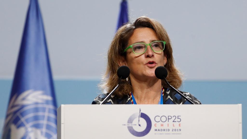 Acting Spanish Ecological Transition Minister, Teresa Ribera, delivers a speech during the opening of high level segment of COP25 UN Climate Change Conference in Madrid, Spain, 10 December 2019. The summit runs in Spanish capital until next 13 Decem