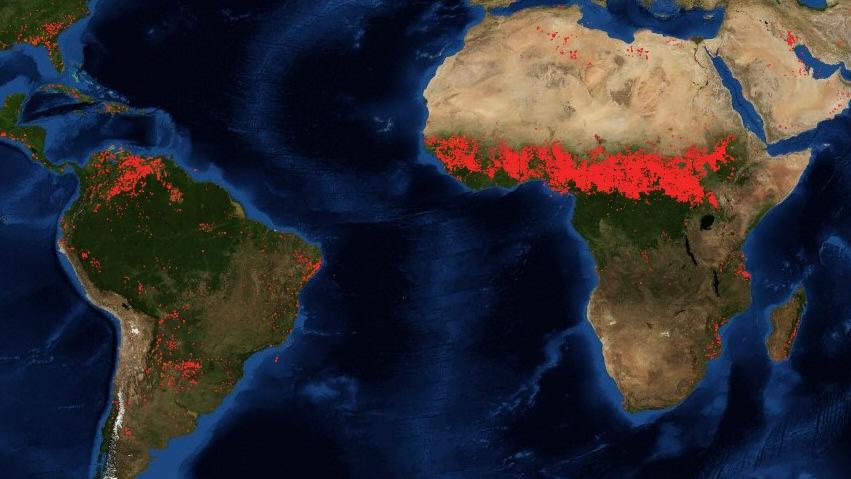 nasa feuer fire map